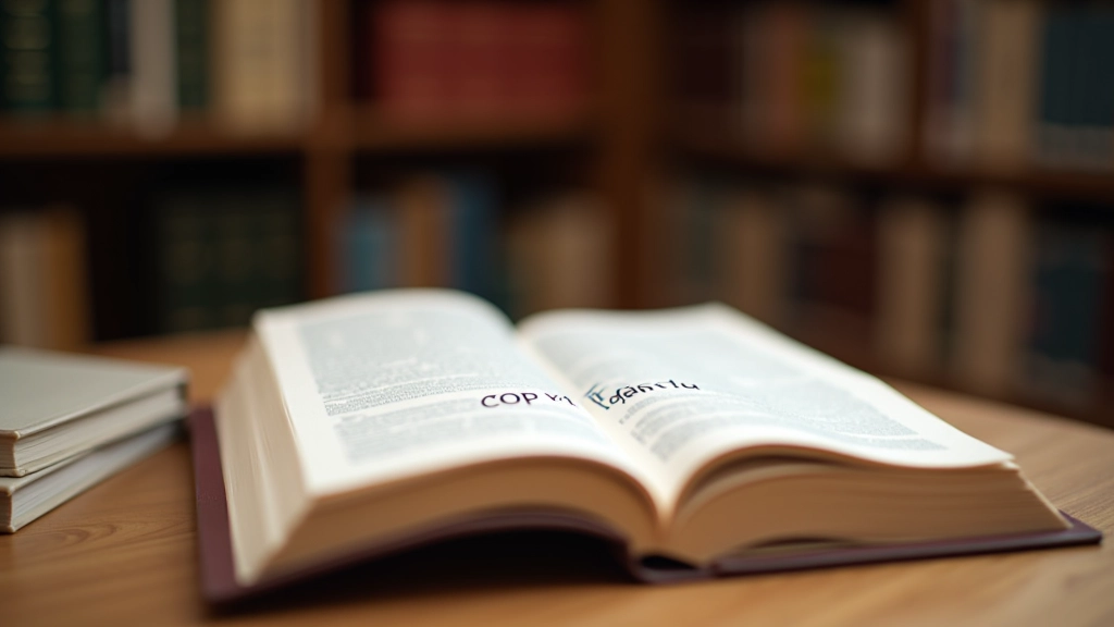 Livro com símbolo de direitos de autor, documento legal sobre legislação portuguesa